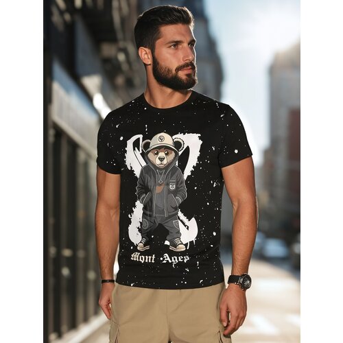 DStreet T-shirt męski z nadrukiem czarny Cene