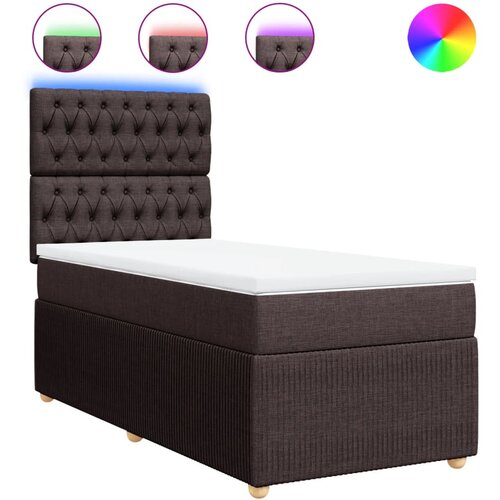 vidaXL Box spring postelja z vzmetnico temno rjava 100x200 cm blago, (21305949) Cene