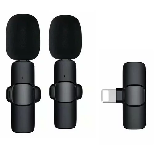 Mphone 2x brežični mikrofon za pametni telefon Lighting za vloge, TikTok, facebook, YouTube črn