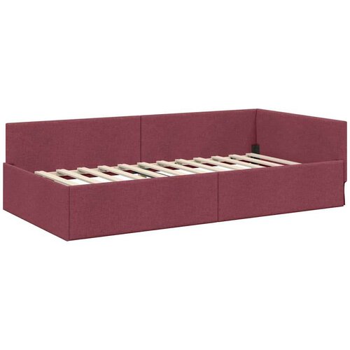 VidaXL kutni okvir kreveta s uzglavljem boja crnog vina 80 x 200 cm Slike