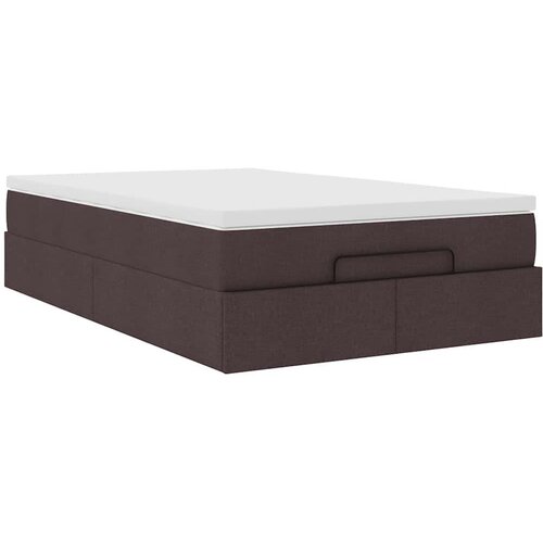 VidaXL okvir za krevet s madraca tamnosmeđi 120x190 cm od tkanine Slike