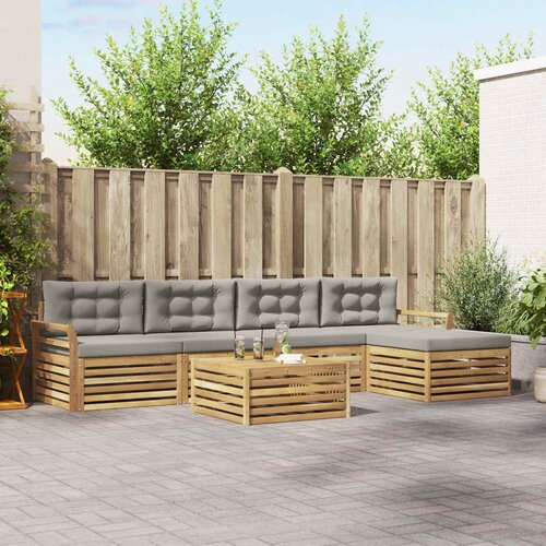  Set vanjskih sofa 6 kom. Bijela i svjetlosiva Poliester Cijene