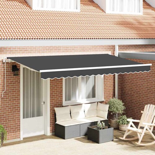 vidaXL Retraktilna tenda Antracit 350 x 200 cm Poliester in aluminij - - Antracit - 22.61 - 350 x 200 cm - 2025- Cene
