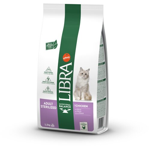 Libra cat adult sterilized - granule 35/12 - hrana za sterilisane mačke piletina 1.5kg Slike