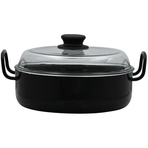 RIESS Schwarz Omas kozica + pokrov 24xh7,5cm / indukcija / emajl, steklo, (20928640) Cene