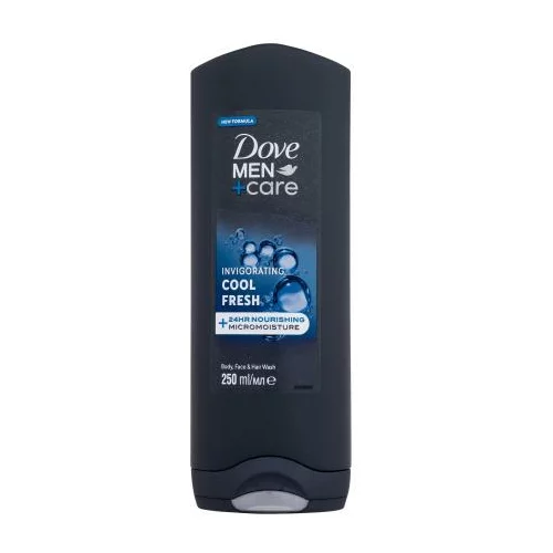 Dove Men + Care Invigorating Cool Fresh vlažilen gel za prhanje za telo, obraz in lase 250 ml za moške