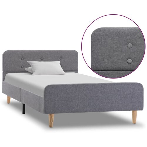  Okvir za krevet od tkanine svjetlosivi 100 x 200 cm Slike