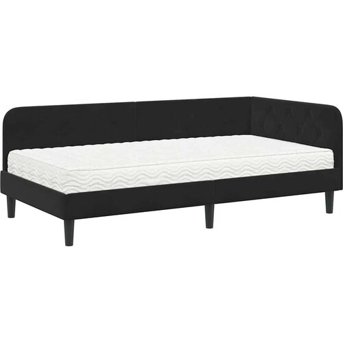  Kutni okvir kreveta s madracem Crna 100 x 200 cm Bar&amp;scaron;un Slike