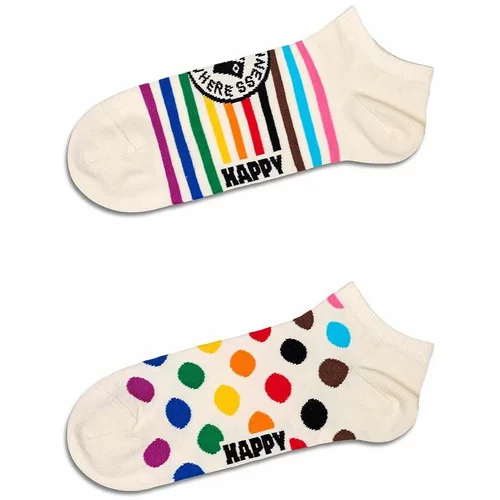 Happy Socks Nogavice Pride Low Socks 2-pack bela barva