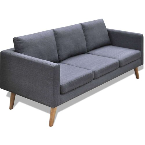 vidaXL Trosjed Sofa od Tkanine Tamno Sivi Cene