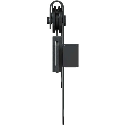 Mini set za klizna vrata ormarića crni 122 cm ugljični čelik Slike