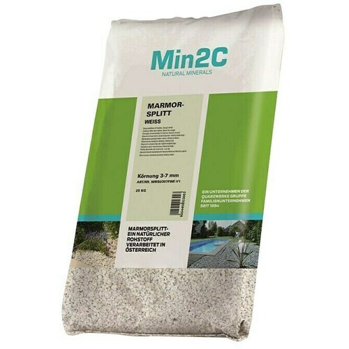 Min2C ukrasno lomljeno kamenje (granulacija: 3 mm - 7 mm, bijele boje, 25 kg) Slike