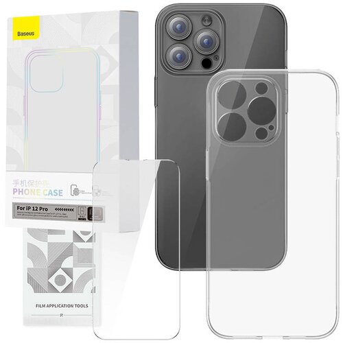 Baseus Corningov zaščitni komplet prozornega ohišja in kaljenega stekla za iPhone 12 Pro, (20756104) Cene