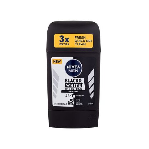 Nivea Men Invisible For Black &amp;amp; White Original antiperspirant u stiku 50 ml za mu&amp;scaron;karce Slike