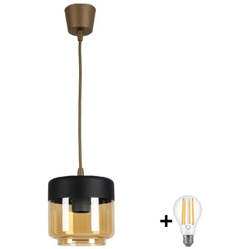 Brilagi LED luster R GLASS 1xE27/60W/230V prečnik 14 cm braon/zadimljeno bež/crna Cene
