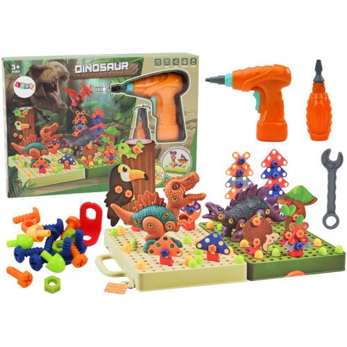  3D Construction Puzzle Blocks DIY Dinosaurs Disassembly Drill Cene