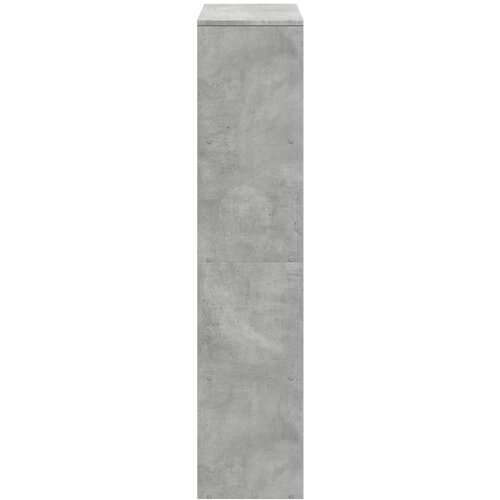  Pregrada/regal za knjige 4 razine sivi 131,5x29x131,5 cm drveni Slike