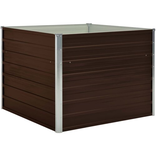 Maison Chic Dvignjeno Cvetlično korito - Cvetlični Lonec pocinkano jeklo 100x100x77 cm rjavo, (21789016) Slike