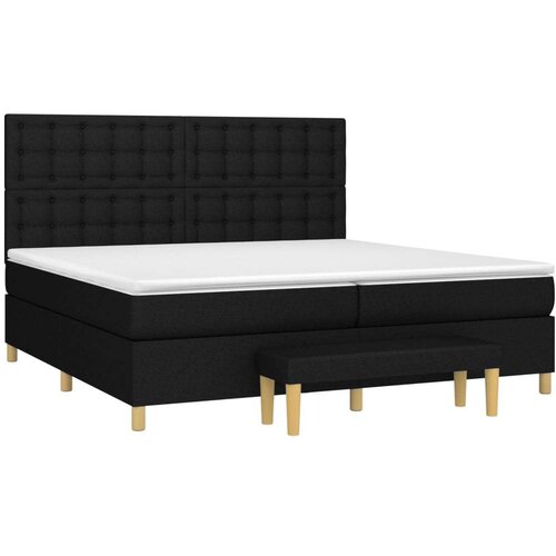  Krevet s oprugama i madracem crni 200x200 cm od tkanine Slike