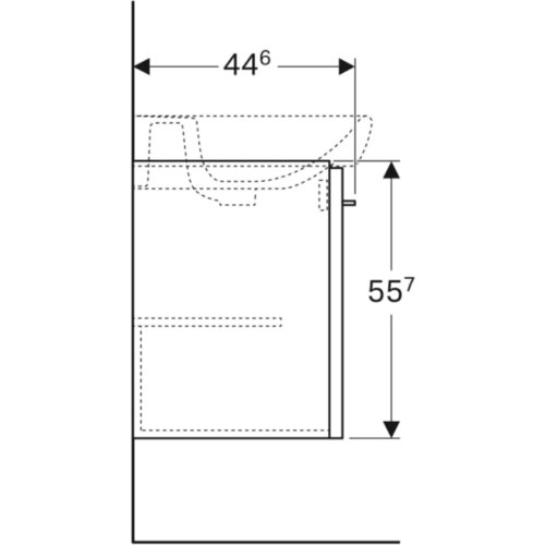 Geberit Selnova Ormarić za umivaonik sa jednim vratima beli sjaj 464 cm 500.178.01.1 Slike