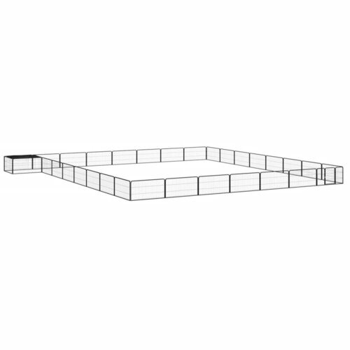 vidaXL Ograda za pse s 32 panela crna 100 x 50 cm čelik obložen prahom Cijene