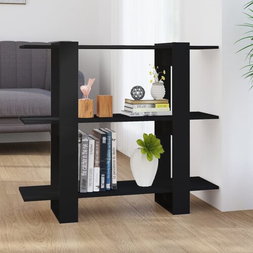 The Living Store Knjižna omara/pregrada črna 100x30x87 cm - Knjižna Omara, (21431598) Slike