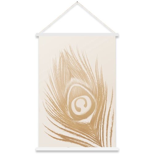Dekordom slika KAKAMONO 60x90 - KARA26470 - Beige Peacock Feather Cene