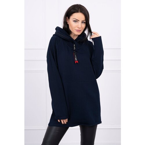 Kesi Tunic with zipper on hood Oversize dark blue Slike