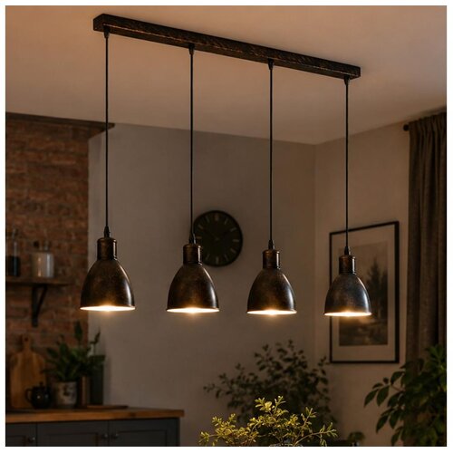 Brilagi LED luster na sajli RIDDY 4xE27/60W/230V bakarna/patina Slike