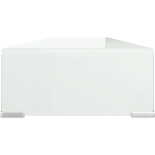 VidaXL Stalak za TV /Monitor Staklo Bijeli 100x30x13 cm Slike