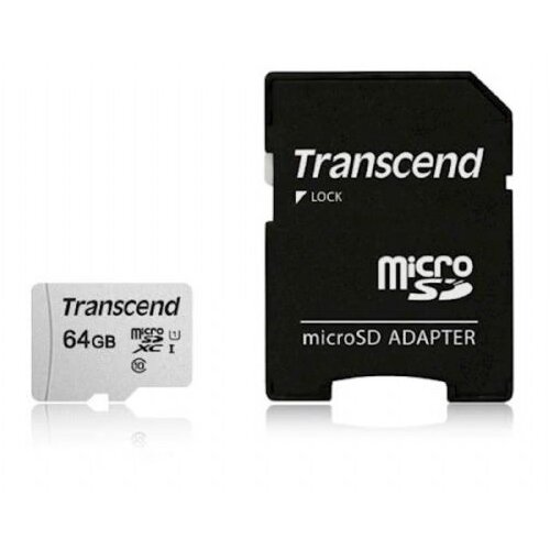 Transcend MICRO SD 64GB + SD adapter TS64GUSD300S-A Slike