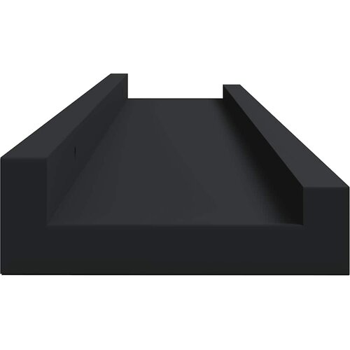  Zidne police za fotografije 2 kom crne 80 x 9 x 3 cm MDF Slike