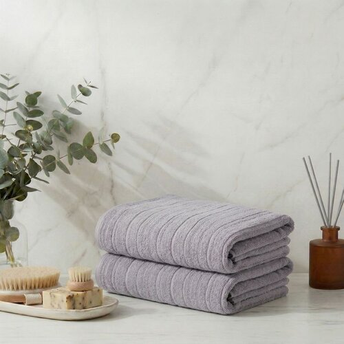  Singular - Grey Grey Bath Towel Set (2 Pieces) Slike