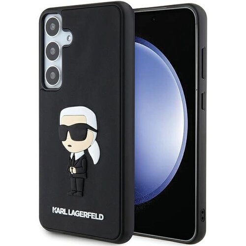 Karl Lagerfeld 3D GUMIJASTI OVITEK IKONIK ZA SAMSUNG GALAXY S24 ČRN, (21897787) Cene