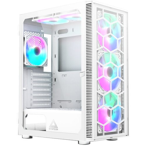 MONTECH X3 Glass Midi-Tower, RGB, Tempered Glass - white Slike