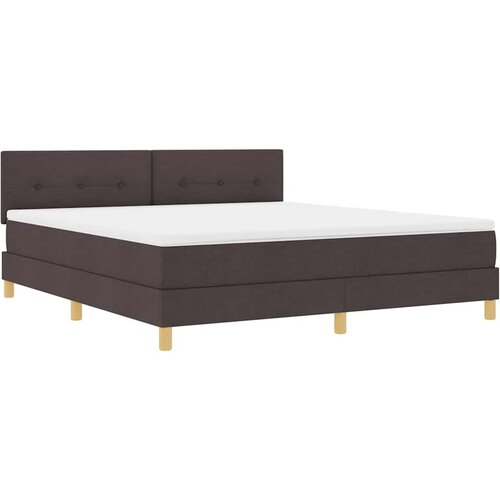  LED Box Spring Krevet Tamno smeđa 180 x 200 cm tkanina Slike