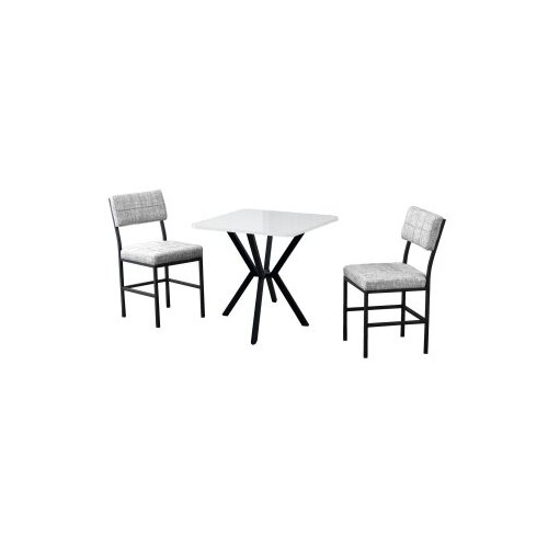 Hanah home Set Trpezarijski sto i 2 stolice Dubai Grey White Cene