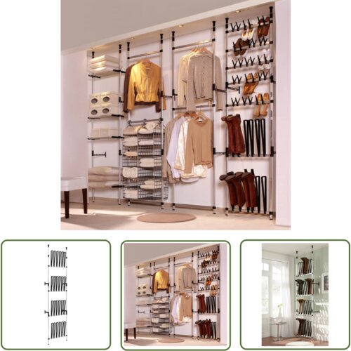 The Living Store Teleskopsko stojalo za škornje s palicami aluminij - Stojalo Za Škornje, (21744630) Cene