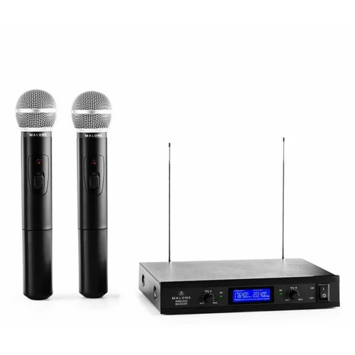 Auna Pro VHF-400 DUO 1, 2-kanalni VHF bežični mikrofonski set, 1 x prijemnik, 2 x ručni mikrofon