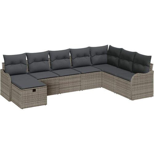  Sjedeća garnitura za vrt 8 kom. Siva poliratan 287,5 x 177,5 x 85 cm Slike
