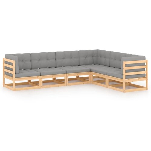 Maison Chic Seti vrtnega pohištva - Vrtna garnitura - Vrtni pohištvo set 6-delna z blazinami trdna borovina, (21806572) Cene