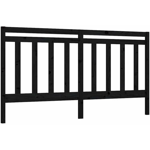 Uzglavlje za krevet crno 206 x 4 x 100 cm od masivne borovine Slike