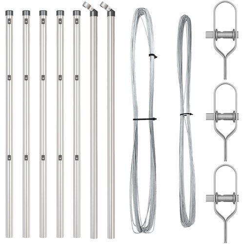 VidaXL Stupovi ograde 7 kom &amp;Oslash;32 mm 100 cm Galvanizirani čelik Slike