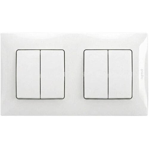 Legrand 2x dvostruki prekidač br. 5 sa ramom NILOE beli Slike