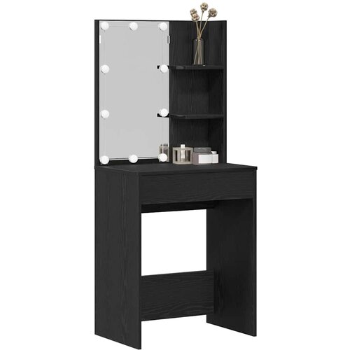  Toaletni stol Crni hrast 60 x 40 x 140 cm Konstruirano drvo Slike
