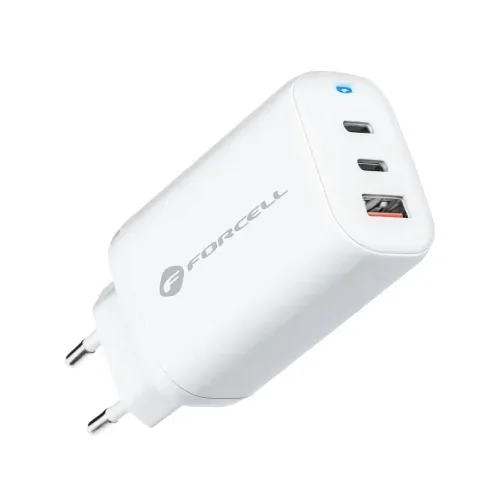 forcell Travel punjač GaN 65W with 2x USB type C socket, 1x USB A – 3A