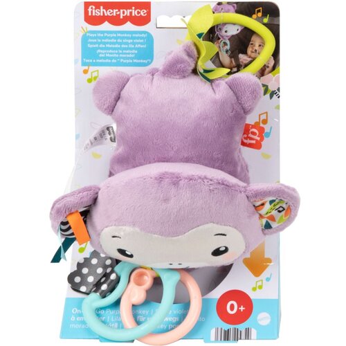 Fisher Price Hanging Monkey With Music viseća igračka kontrastnih boja 1 kom Slike