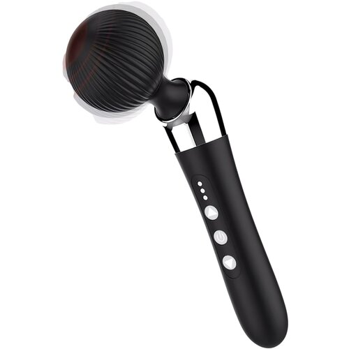  Zakrivljeni bežični masažer vibrator (crni) Slike