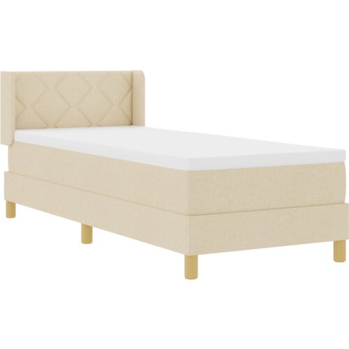  Krevet s podnicom i madracem krem 80x200 cm tkanina Slike