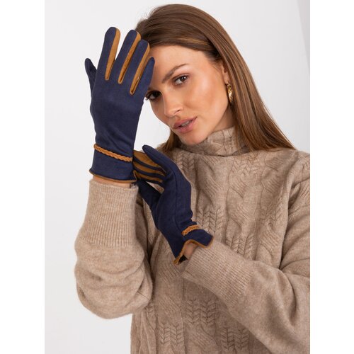Fashion Hunters Elegant women's gloves in navy blue Slike